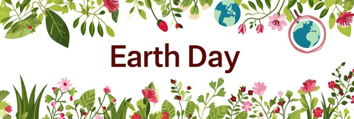Poster template with "Earth Day" lettering