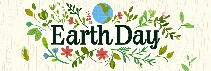 Fototapeta premium Earth Day, greeting, celebration. Eco friendly concept.