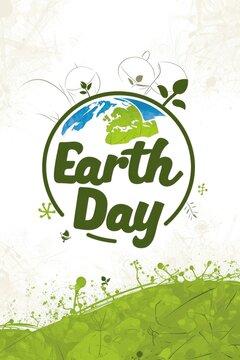Earth day design with planet