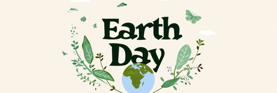 Poster template with "Earth Day" lettering