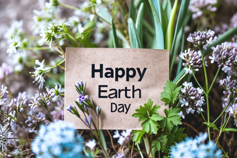 Wall mural happy earth day poster, banner, greeting card.