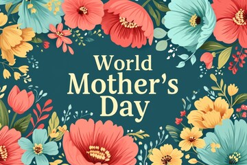 Beautiful greeting card with flowers. World Mother's Day.