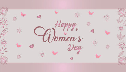 Vector international women's day, happy women's day march 8 text with woman or women's day poster, banner design.
