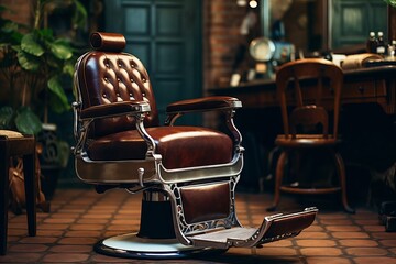 modern and stylish barber shop interior with professional tools and equipment at a hair salon