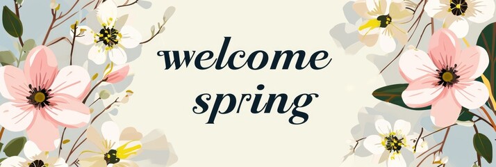Welcome Spring. Typography for springtime festivities.