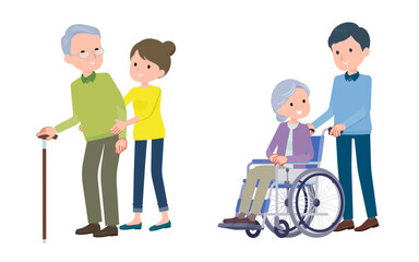 介護や介助のシーン。