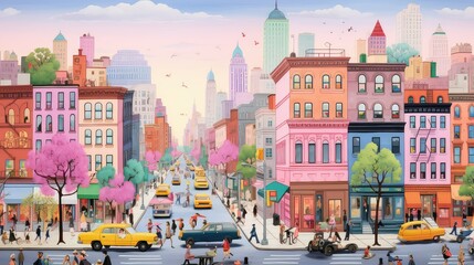 Fototapeta premium colors scene pastel background illustration aesthetic dreamy, serene gentle, peaceful tranquil colors scene pastel background