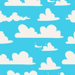 Flat vector illustration seamless pattern of clouds.