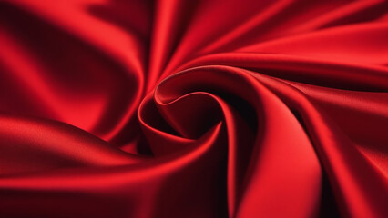 Obraz premium Red fabric draped swatch. Textile background.