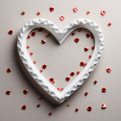 Graphic heart with diamonds, Valentine's day card, with a place for text