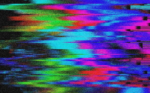 Glitch camera effect. Retro VHS background. Old video template. No signal. Static TV noise, bad TV signal