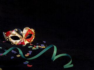 carnival mask on a black background