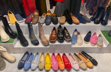 Shoes on the store shelf