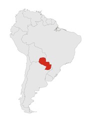 Paraguay en América del Sur © Stockchi