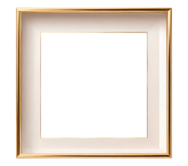 Gold frame, Watercolor gold picture frame with isolated background, Gold frame with isolated background.