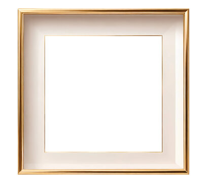 Gold frame, Watercolor gold picture frame with isolated background, Gold frame with isolated background.