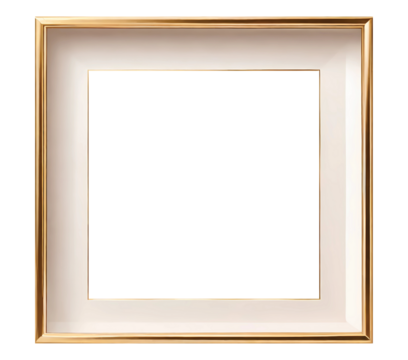 Gold frame, Watercolor gold picture frame with isolated background, Gold frame with isolated background.