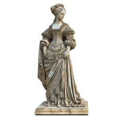 Classical Lady Statue on Transparent Background