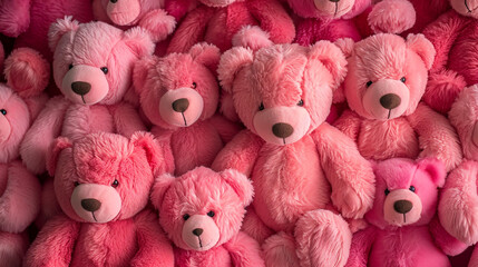 Cute background with pink teddy bears.  - obrazy, fototapety, plakaty