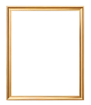Gold frame with isolated background, Watercolor gold picture frame with isolated background.