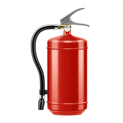 Foam Fire Extinguisher isolated on white background. Portable fire extinguishing equipment from fire department. Professional tool or instrument. Realistic 3D vector illustration