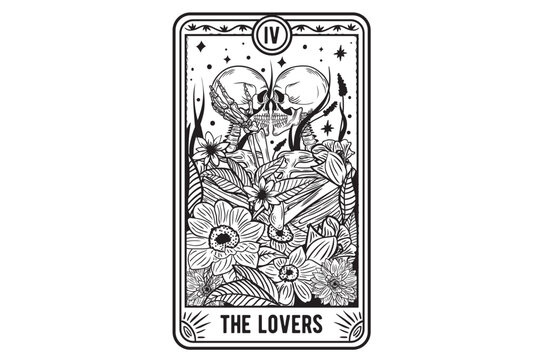 The Lovers Tarot Card Svg, Valentine Skeletons Svg, Skeleton Love Tarot Card Svg, The Lovers Svg, The Lovers Svg, Skeleton Love Floral Svg, Funny Skeleton Svg, Tarot Card Shirt Svg, Cute Tarot Card 