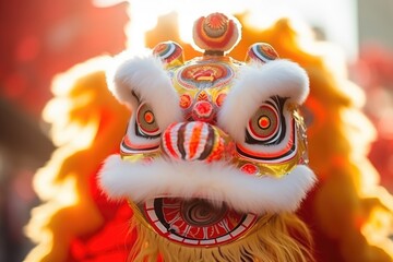 Chinese lion, happy Chinese New Year