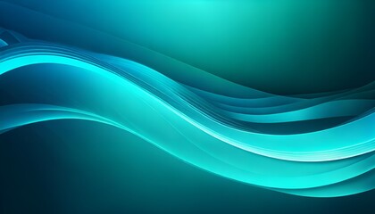 Fototapeta premium An abstract blue green background with wavy lines and sparkle. 