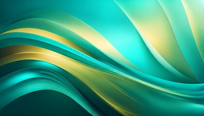 Obraz premium An abstract blue green background with wavy lines and sparkle. 