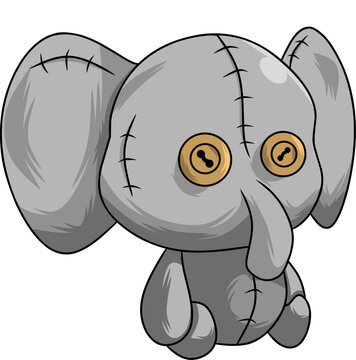 Cute elephant doll vector image