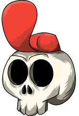 Cute skull hip hop vector image
