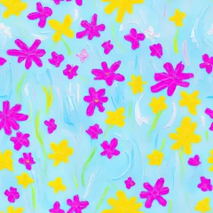 Abwaschbare Fototapete Flowers. Abstract seamless pattern. AI generated. © homeworlds