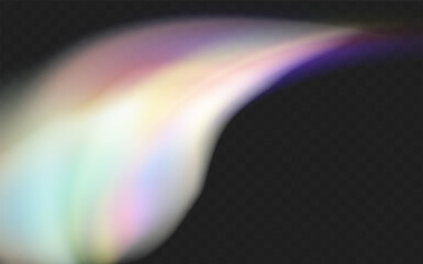 A set of colourful vector lens, crystal rainbow  light  and  flare transparent effects.Overlay for backgrounds.Triangular prism concept.