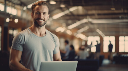 man working on laptop
