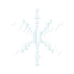 Snowflake with paper effect on transparent background