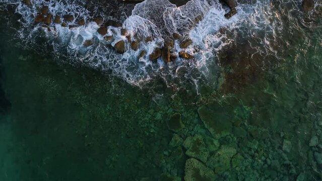 Waves hitting the rocks
