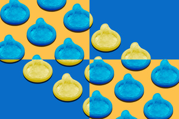 Pattern with group of condoms	