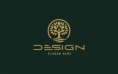 Tree vector icon. Nature trees vector illustration logo design.