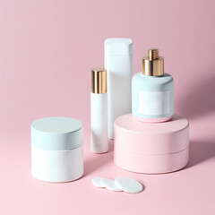 detailed minimalistic white blank mockup spa product