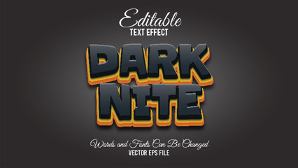 Dark nite editable text effect