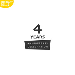 Creative 4 Year Anniversary Celebration Logo Design