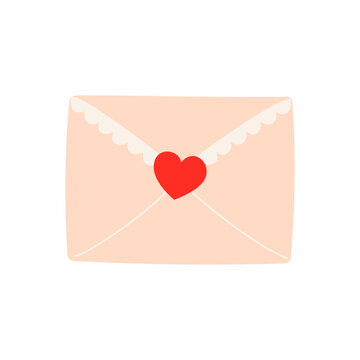 pink envelope with red heart clip art preview