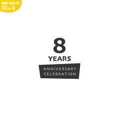 Creative 8 Year Anniversary Celebration Logo Design