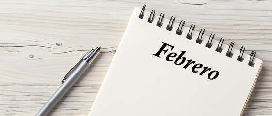 Mes de febrero marcado en un calendario