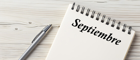 Mes de septiembre marcado en un calendario - obrazy, fototapety, plakaty