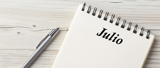 Mes de julio marcado en un calendario - obrazy, fototapety, plakaty