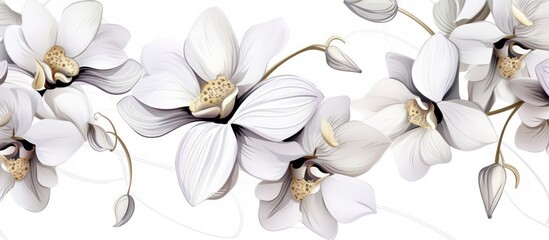 Beautiful orchid floral botanical flowers watercolor style isolated on white background. Generate AI