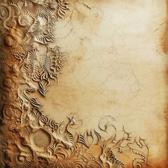 Abstract fractal background. Computer-generated image. Digital art. Old paper textures and  ornaments.
