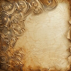 Abstract fractal background. Computer-generated image. Digital art. Old paper textures and  ornaments.
