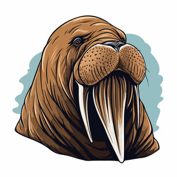 recommend clip art: Walrus in cartoon, doodle style. Isolated 2d vector illustration in logo, icon, sketch style, Eps 10. AI Generative